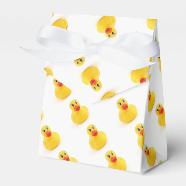 Yellow Rubber Ducks 1st Birthday Favour Box (Front Side)