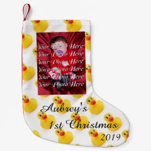 Yellow Rubber Ducks 1st Christmas Small Christmas Stocking
