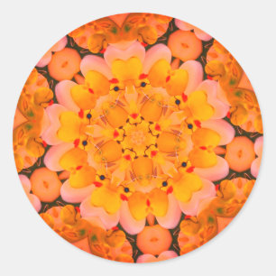 Yellow Rubber Ducks Abstract Art Classic Round Sticker