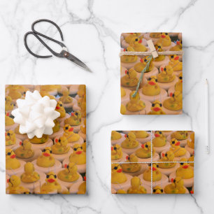 Yellow Rubber Ducks Animal Pattern  Wrapping Paper Sheet