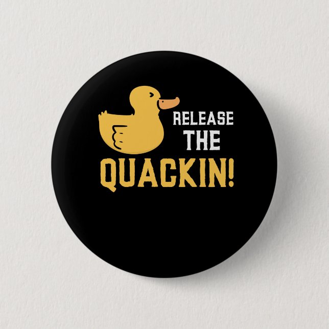 Yellow Rubber Ducks Quack Funny Duck Lover 6 Cm Round Badge (Front)