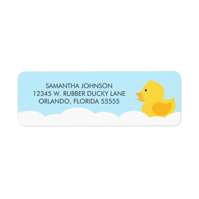 Yellow Rubber Ducky Bubble Bath Return Address Label (Front)