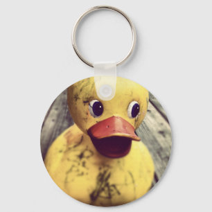 Yellow Rubber Ducky Covered in Dirt! Key Ring