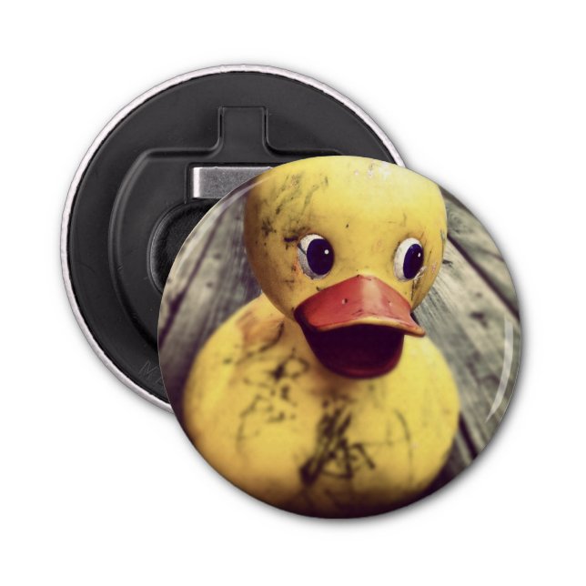 Yellow Rubber Ducky Needs a Bath! Bottle Opener (Front)