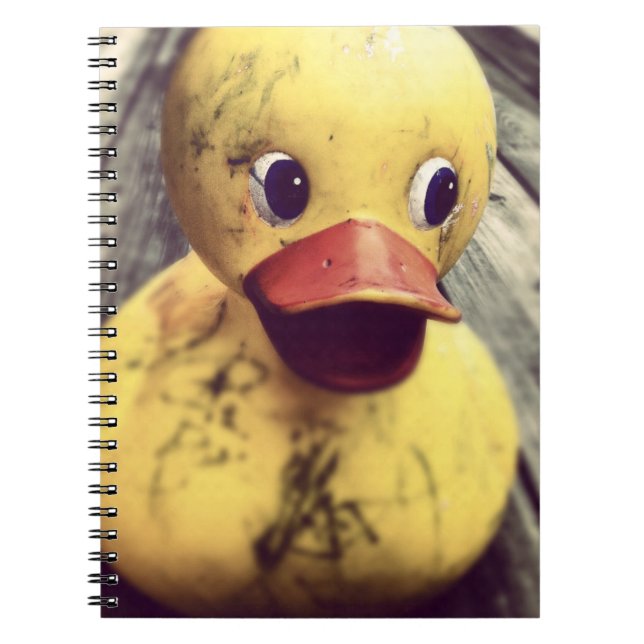 Yellow Rubber Ducky Needs a Bath! Notebook (Front)