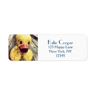 Yellow Rubber Ducky Needs a Bath! Return Address Label