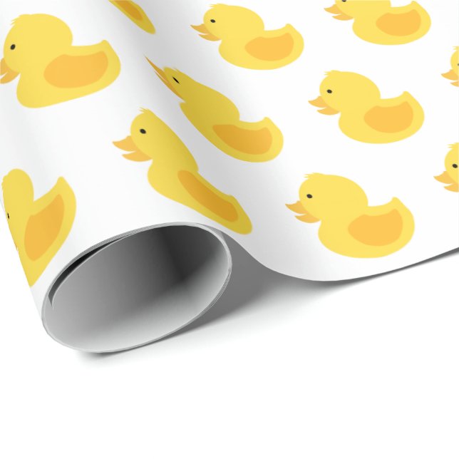 Yellow Rubber Ducky Wrapping Paper (Roll Corner)