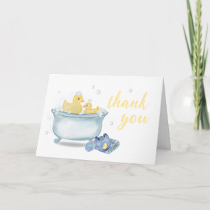 Yellow Rubber Mummy Duck Bathtub Baby Shower Thank You Card