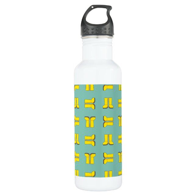 Yellow Rubber Rain Boots 710 Ml Water Bottle (Front)
