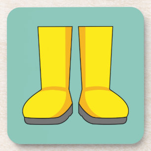 Yellow Rubber Rain Boots Coaster