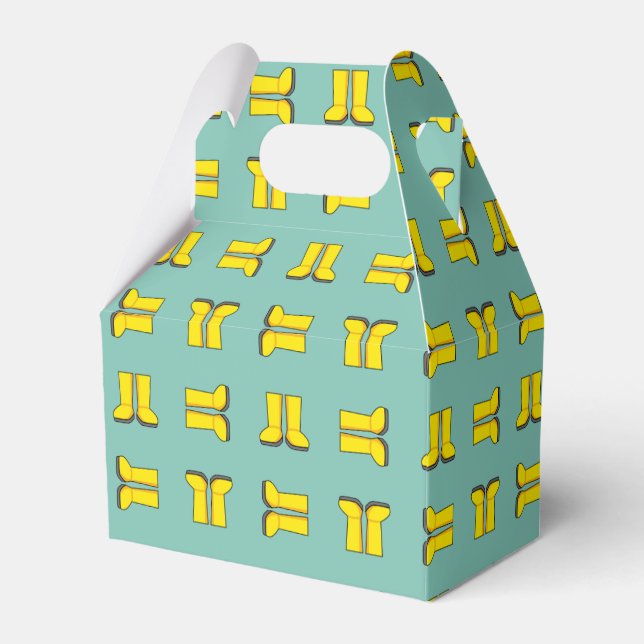 Yellow Rubber Rain Boots Favour Box (Front Side)