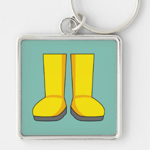 Yellow Rubber Rain Boots Key Ring