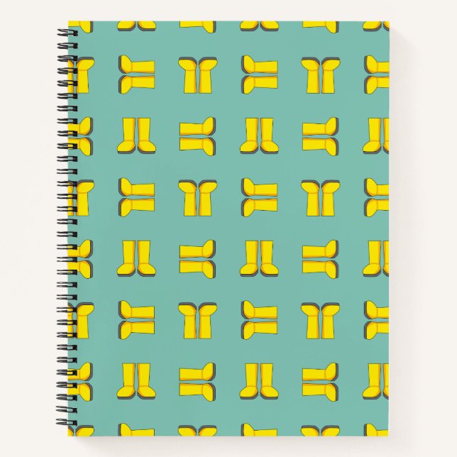 Yellow Rubber Rain Boots Notebook (Front)