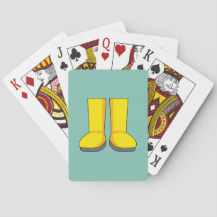 Yellow Rubber Rain Boots Playing Cards
