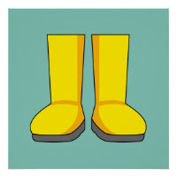 Yellow Rubber Rain Boots