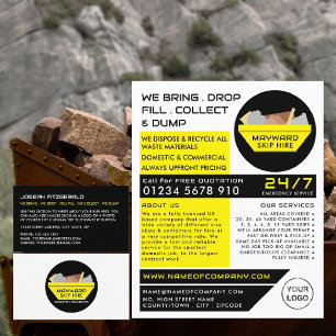 Yellow Rubbish Skip, Skip/Dumpster Company Flyer