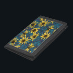 Yellow Rudbekia on navy Trifold Wallet<br><div class="desc">Hand-painted cvector pattern with yellow rudbekia flowers</div>