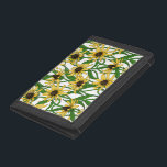 Yellow Rudbekia on white Trifold Wallet<br><div class="desc">Hand-painted cvector pattern with yellow rudbekia flowers</div>