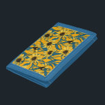 Yellow Rudbekia on yellow Trifold Wallet<br><div class="desc">Hand-painted cvector pattern with yellow rudbekia flowers</div>