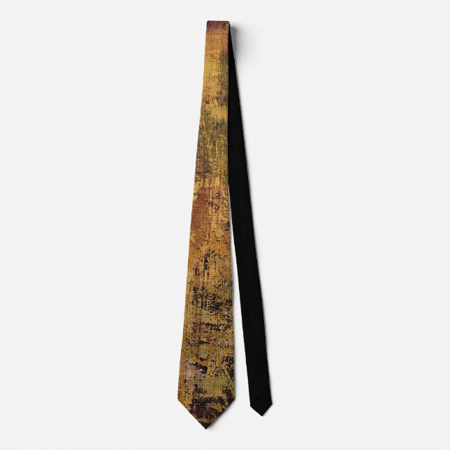 Yellow Rust Texture, A Gel Print Abstract Tie (Front)