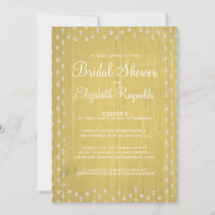 Yellow Rustic Country Bridal Shower Invitations
