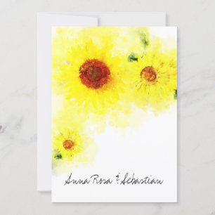 *~* Yellow  Rustic  Sunflower Country Wedding Invitation