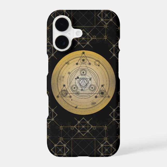 Yellow sacred geometry circle with alchemy pattern (Back)