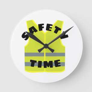 Yellow safety vest custom wall clock