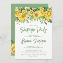 Yellow Sage Green Floral Surprise Party