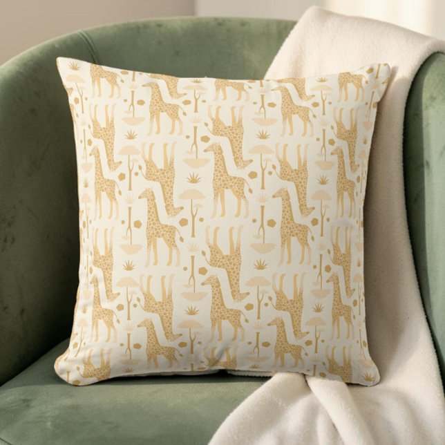 Yellow Savannah Safari Giraffe Pattern Cushion (Creator Uploaded)