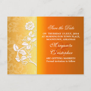 yellow save the date stylish wedding postcards