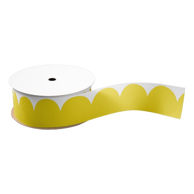 Yellow Scallop Ribbon Grosgrain Ribbon (Spool)