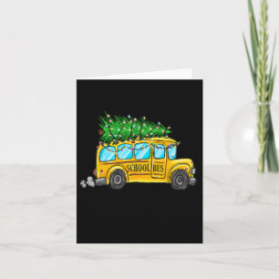Yellow School Bus Christmas Light Tree Driver Paja Card