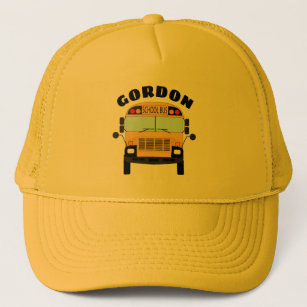 Yellow School Bus Driver with Name Thank You Trucker Hat