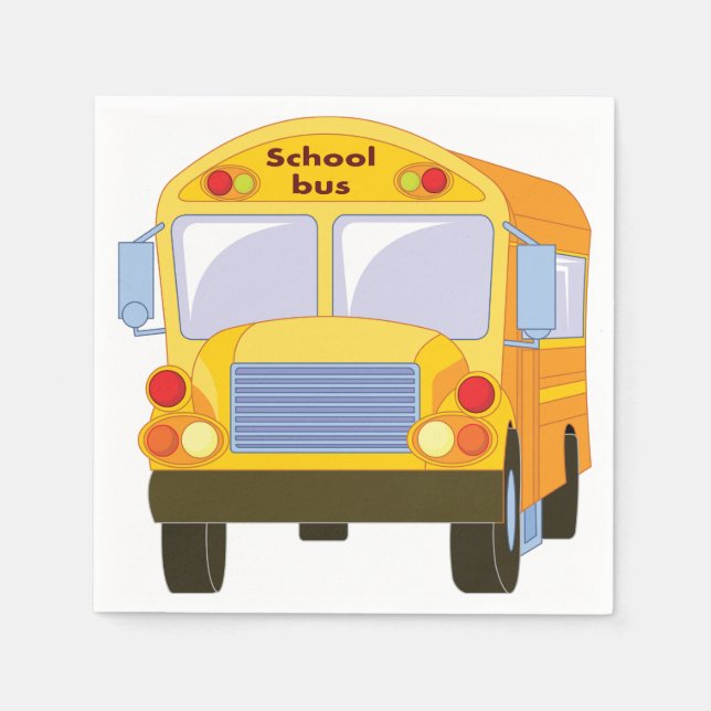 Yellow School Bus Paper Napkins (Front)