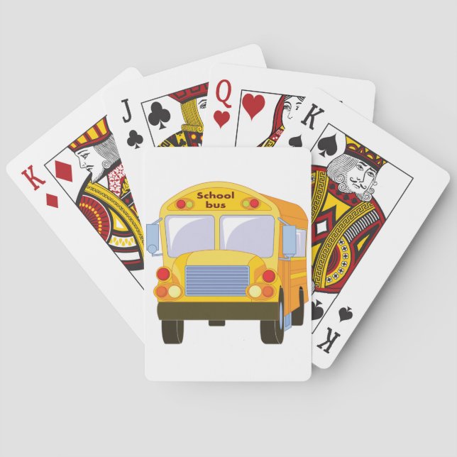 Yellow School Bus Playing Cards (Back)