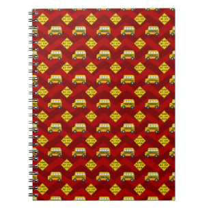 Yellow school bus &read sign back to school design notebook