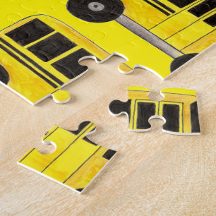 Yellow School Bus Teacher Driver Gift Puzzle