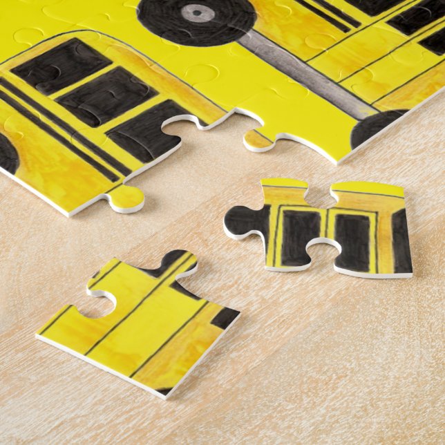 Yellow School Bus Teacher Driver Gift Puzzle (Side)