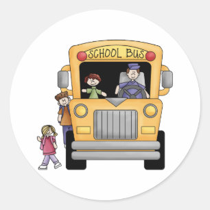 Yellow School Bus Tshirts and Gifts Classic Round Sticker