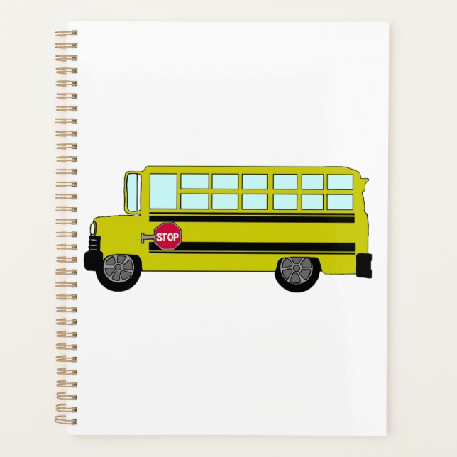 Yellow School Bus with Stop Sign Planner (Front)
