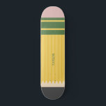 Yellow School Pencil Graphic Personalised Skateboard<br><div class="desc">It's a pencil,  no it's a skateboard! This skateboard. looks like a classic yellow school pencil,  and it's ready to be personalised with a name or your own saying.</div>
