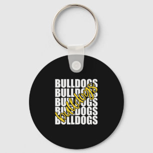 Yellow School Sports Fan Team Spirit Key Ring