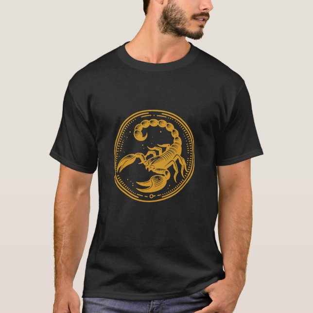 Yellow Scorpion Astrology Zodiac Sign Scorpio T-Shirt (Front)