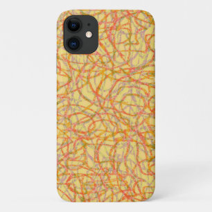 Yellow scribbled lines pattern iPhone 11 case