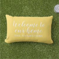 Yellow Script Welcome to Our Home