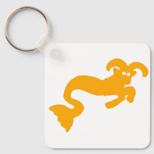 Yellow Sea Goat Zodiac Keychain – Bright Capricorn