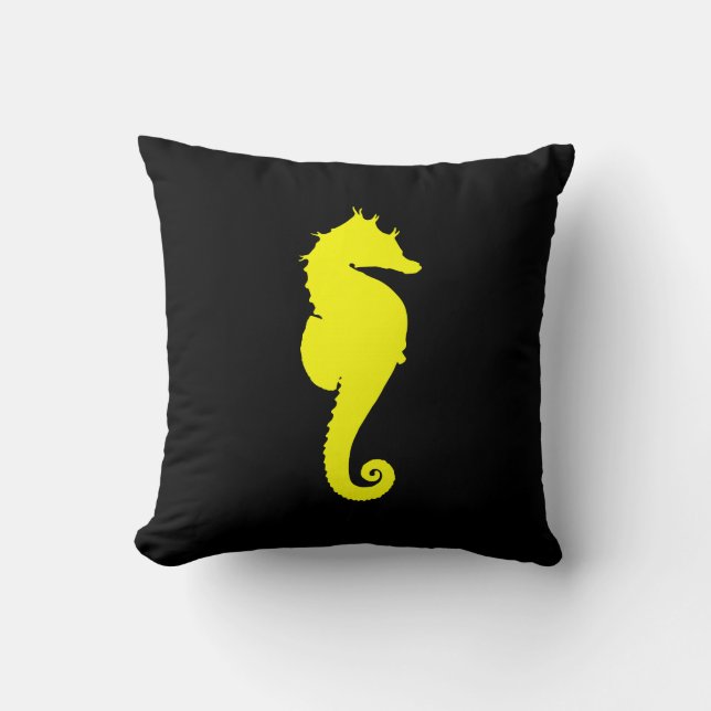 Yellow Seahorse Cushion (Front)