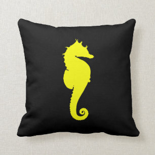 Yellow Seahorse Cushion
