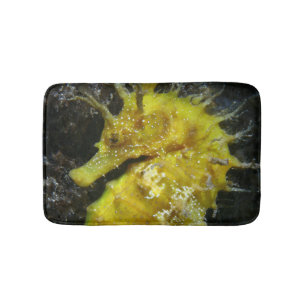 Yellow Seahorse   Hippocampus Guttulatus Bath Mat